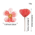 Sparkling red mesh Christmas flower with gold glitter edges for tree decoration - Red