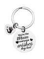 Portachiavi festa della mamma in acciaio inox argento con ciondolo inciso a cuore - K651 25mm Etichetta / K651 Mum