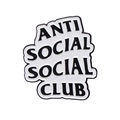 Spilla a cuore bianca in smalto con scritta Anti Social Social Club in nero opaco - Bianco Nero-Stile Logo