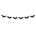 Ghirlanda di pipistrelli neri glitterati per decorazioni murali di feste di Halloween - Banner di Pipistrello Glitterato