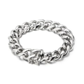 Pulsera de cadena cubana para hombre en acero inoxidable plateado con cierre firme - Pulsera Cubana Plateada 21cm(KB153796-ZC)