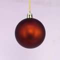 Matte red Christmas ball ornament with silver cap and gold hanging string on pink background - 2cm / Coffee Matte (No Cap/String)