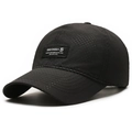 Gorra de béisbol negra ligera de secado rápido con malla transpirable y etiqueta tejida - Ajustable / Negro