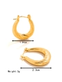 Detailed view of 18K gold-plated twisted hoop earrings with 1.84cm x 2.3cm dimensions - Teardrop Thick Edged Spiral Style (MS-213 Gold)