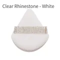 Sparkling white rhinestone decorative strap on a triangular white powder puff - White Rhinestone Decor / White