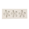 Weiße Silikonform mit 3 Mini-Sonnenblumen-Designs für Schokolade und Fondant-Dekorationen - Stil 2 / Grau