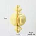 Yellow honeycomb paper Christmas tree ornament measuring 20cm by 11.5cm for holiday decor - 20CM Large Cream Style D