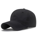 Klassieke zwarte sneldrogende baseballpet met ventilatiegaatjes en gebogen klep - Zwart