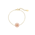 Elegant gold octagram compass bracelet with pink round pendant for luxury style - Pink Eight-pointed Star (B2557-GO-RP) / Bracelet