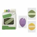 Three-color facial sponge set in purple, green, and yellow with independent packaging - Rope Style 3-Piece Box Set / Multicolor