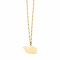 Minimalist golden stainless steel necklace featuring a whale-shaped pendant charm - Whale Style (LN1464)