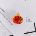 Détail d'un pendentif citrouille orange 26x20mm pour bijoux d'Halloween faits main - 1# Citrouille Orange
