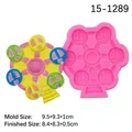 Pink silicone Ferris wheel mold with colorful DIY fondant cake decorating display - Pink