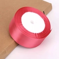 Deep red 4cm satin ribbon roll with silky finish for gift wrapping and DIY crafts - Peach Red (82#)