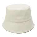 Detalle de gorro de pescador en cuero PU blanco con textura fina y ala ancha suave - M (56-58cm) / Beige