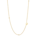 Détail du pendentif lettre U plaqué or 18K avec des accents de cristaux étincelants - Lettre U
