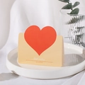 Minimalist beige heart card with Best Wishes text on a ceramic plate setting - Red