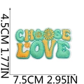 Embroidered Choose Love beach patch with surf theme design and precise measurements - Slogan Text Style