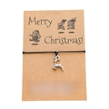 Detail of Christmas wish bracelet with silver elk pendant on card stock packaging - Reindeer 2
