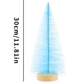 Mini sapin de Noël bleu artificiel de 30cm avec socle en bois naturel pour décoration - 30cm / Bleu