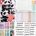 French A6 Panda budget binder set with leather cover, PVC pockets and cash sheets - French Version Set / Panda Pattern