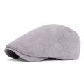Classic light grey ivy cap for men and women featuring premium knit texture and fit - Back Button Adjustable Style / Gray