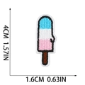 Macro view of colorful ice pop fruit embroidery patch with detailed size measurements - Blue Popsicle (W25SG-035-05)