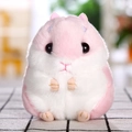 Kawaii Hamster-Plüsch-Schlüsselanhänger in Rosa und Weiß, weicher Anhänger für den Rucksack - Hamster-Rosa / Silberner Karabinerverschluss