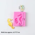 Pink silicone seahorse mold in two sizes for fondant, chocolate and cake decorating - Style 5 Seahorse / Pink