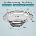 Transparent grey sitz bath basin made of thickened PET material with ergonomic design - First Gen Classic / Transparent Grey