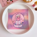 Bolsa para dulces con degradado rosa y púrpura y diseño de niña de dibujos animados - 4# Bola de Cristal