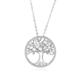 Collana in argento sterling S925 con ciondolo albero della vita e zirconi colorati - Argento 925 / Stile Zircone Bianco