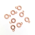 14k Roségold runder Perlenanhänger für DIY-Schmuckherstellung Halsketten und Ohrringe - 7mm Universalbügel / Roségold