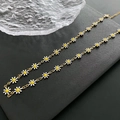 Minimalistische madeliefjesketting met gouden ketting en kleurrijke emaille bloemen - Titanium Staal Madeliefje Ketting - Lichte Kleur