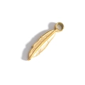 Pendentif plume plaqué or 18 carats poli avec texture fine et anneau de connexion - Or-Plume