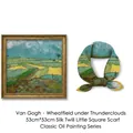 Van Gogh Wheat Field Under Clouds 53cm silk scarf with artistic twill oil painting patterns - Van Gogh Wheatfield Under Thunderclouds
