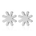 Polished silver stainless steel seven-pointed star stud earrings on white background - 134 Star - Silver