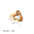 Adjustable gold ring with multi-color heart beads and natural freshwater pearl - Heart Woven Style (Gold)
