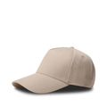 Minimalist beige cotton twill baseball cap with curved brim and five-panel design - Beige