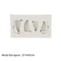 White silicone baby footprint mold with four cavities for fondant chocolate and clay - 1# Grey (8.7x4.9cm) / Gray