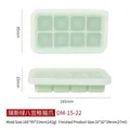 Moule en silicone vert menthe à 8 cavités en forme de patte de chat pour glaçons - 8 Grilles Rectangulaires (DM-15-22)
