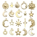 Set mit 20 goldenen Anhängern mit Sonne Mond und Sternen für DIY Schmuckherstellung - 20er-Set gemischt
