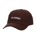 Dunkelbraune Baseballkappe aus Baumwolle mit weißer CLASSIC-Stickerei und Schirm - Kaffeebraun