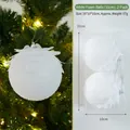 Set of 2 white foam Christmas ball ornaments with petal texture and silver hangers - Style C White Granule Ball (10cm) 2 Pack