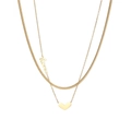 Collana doppia a strati dorata con ciondolo a cuore e scritta Love pendente - Ciondolo Cuore e Lettera Love (OYSN040GL) / Oro