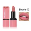 Fluweelzachte matte hartvormige lippenstift tint 02 roze-paars met lip swatch - Hart Lippenstift 02# (Roze)