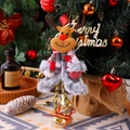 Ciondolo a forma di renna di Natale in peluche con zampe colorate e campanellino d'oro - Renna