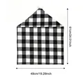 Detail view of 61x49cm black and white buffalo plaid chair cover with dimensions - 49x61cm / Black White Grid