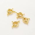 Four shiny 14k gold-plated copper spring sailor clasps for DIY jewelry making - 4Pcs (11mm/Hole 2.5mm) / 18K Gold Plated