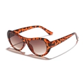 Retro oversized cat-eye sunglasses with tortoiseshell frames and gradient brown lenses - Tortoiseshell Frame Tea Lens